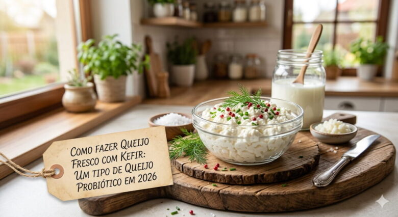 Como fazer Queijo Fresco com Kefir: Um tipo de queijo Probiótico em 2026 Queijo fresco de kefir caseiro com ervas e sementes de chia - Receita natural 2026