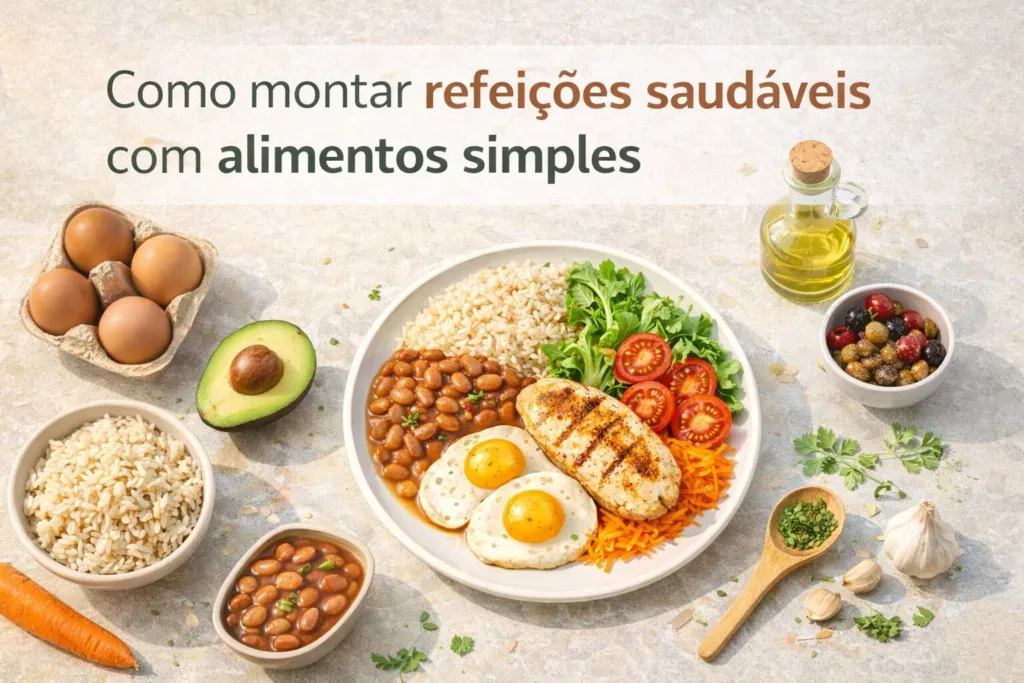 Como montar refeições saudáveis com alimentos