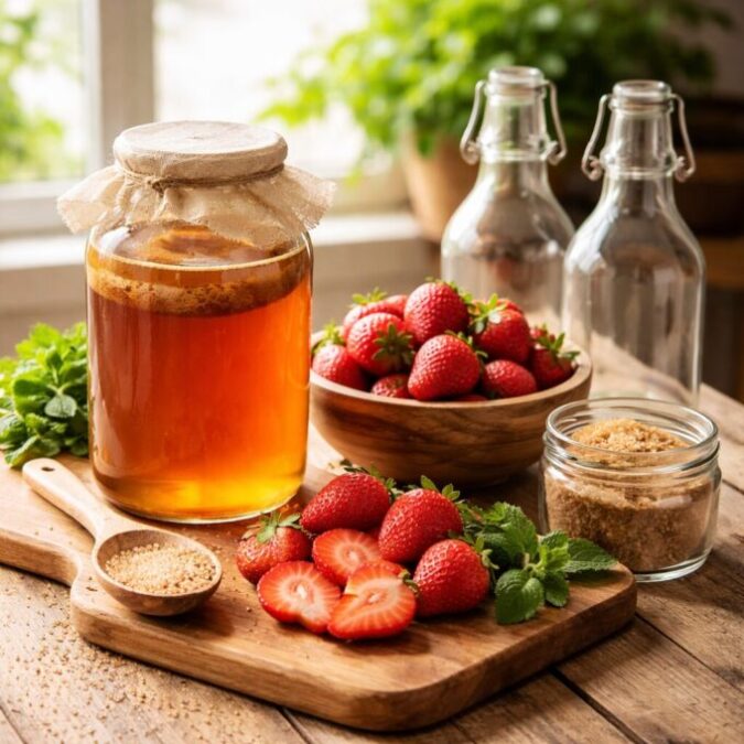 Kombucha na Alimentação Saudável: Como Incluir no Dia a Dia Kombucha Saborizada de Morango