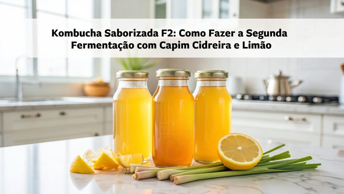 Kombucha Saborizada F2: Como Fazer a Segunda Fermentação com Capim Cidreira e Limão em 2026