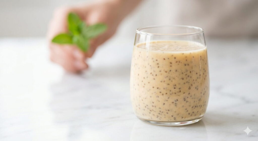 Como fazer um Laxante Saudável com Probióticos e Prebióticos usando Kefir Smoothie cremoso de kefir e chia para saúde intestinal