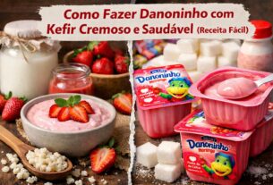 Como Fazer Danoninho com Kefir Cremoso e Saudável (Receita Fácil)