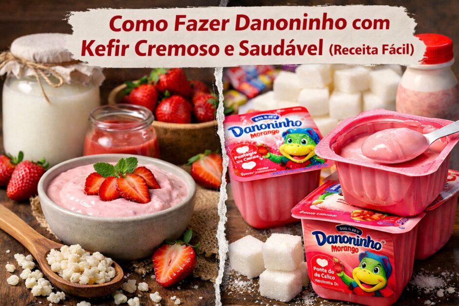 Como Fazer Danoninho com Kefir Cremoso e Saudável (Receita Fácil)
