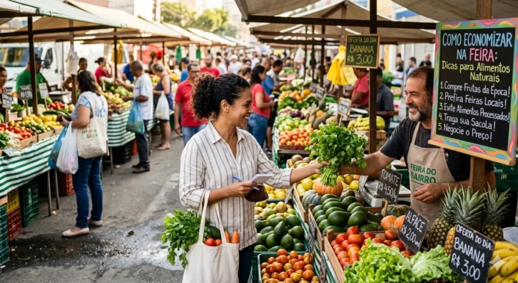 Uma imagem de uma feira livre para: Como economizar comprando alimentos naturais