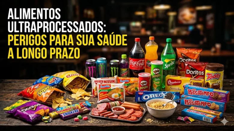 lista de alimentos e ingredientes químicos em embalagem de alimento ultraprocessado